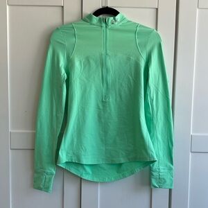 Under Armour HeatGear Mint Green 1/4 Zip Fitted Long Sleeve Top Small NWT